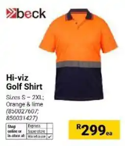 Builders Warehouse beck Hi-viz Golf Shirt offer
