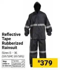 Builders Warehouse Reflective Tape Rubberized Rainsuit offer