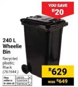 Builders Warehouse 240 L Wheelie Bin offer