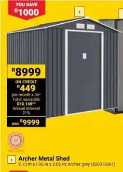 Builders Warehouse Archer Metal Shed offer