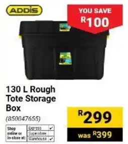 Builders Warehouse ADDIS 130 L Rough Tote Storage Box offer
