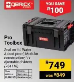 Builders Warehouse QBRICK Pro Toolbox offer