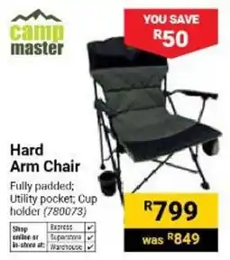 Builders Warehouse camp master Hard Arm Chair offer
