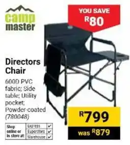 Builders Warehouse Camp Master Directors Chair offer