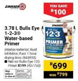Builders Warehouse Zinsser Bulls Eye 1-2-3 Water-based Primer offer