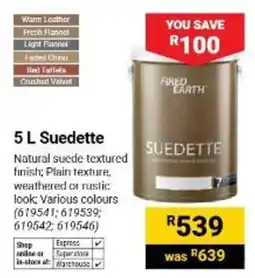Builders Warehouse Fired Earth Suedette offer