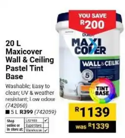 Builders Warehouse Maxicover Wall & Ceiling Pastel Tint Base offer
