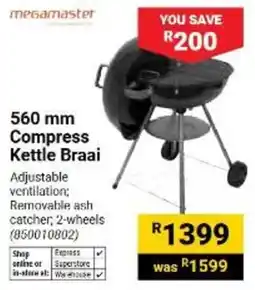 Builders Warehouse Megamaster 560 mm Compress Kettle Braai offer