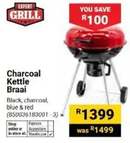 Builders Warehouse Expert Grill Charcoal Kettle Braai offer