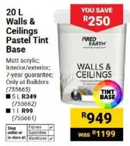 Builders Warehouse Fired Earth Walls & Ceilings Pastel Tint Base offer