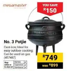 Builders Warehouse megamaster No. 3 Potjie offer