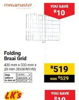 Builders Warehouse Folding Braai Grid offer