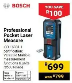 Builders Warehouse BOSCH Professional Pocket Laser Measure offer