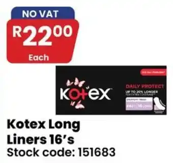 Kotex Long Liners 16's