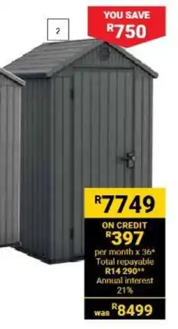 Builders Warehouse Keter 4 x 4 Darwin Shed offer