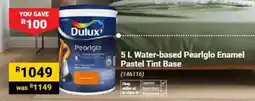 Builders Warehouse Dulux Water-based Pearlglo Enamel Pastel Tint Base offer