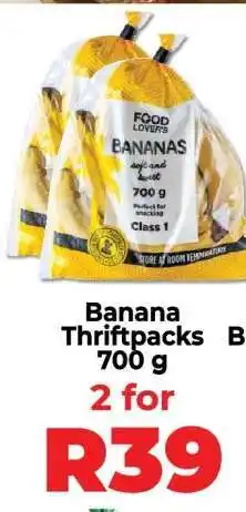 Food Lover's Market Banana Thriftpacks 700 g offer