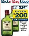 Pick n Pay Hypermarket Jameson - triple distilled irish whiskey offer