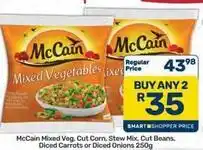 Pick n Pay Hypermarket Mccain - mixed vegetables, cut corn, stew mix, cut beans, diced carrots or diced onions offer