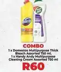 Food Lover's Market Domestos - multipurpose thick bleach & handy andy multipurpose cleaning cream offer