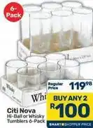 Pick n Pay Hypermarket Hi-ball or whisky tumblers offer
