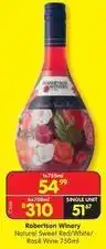 Shoprite Liquor Robertson winery - natural sweet red/white/rosé wine 750ml offer