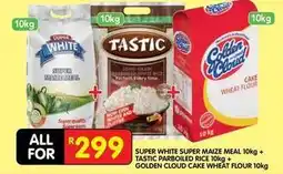 Shoprite Tastic - super maize meal + parboiled rice + cake wheat flour offer