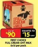 Shoprite First choice - full cream uht milk offer