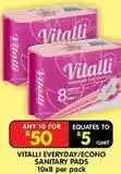 Shoprite Everyday/econo sanitary pads offer