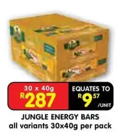 Shoprite Jungle Energy Bars offer