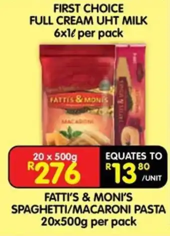 Shoprite FATTI'S & MONI'S SPAGHETTI/MACARONI PASTA offer