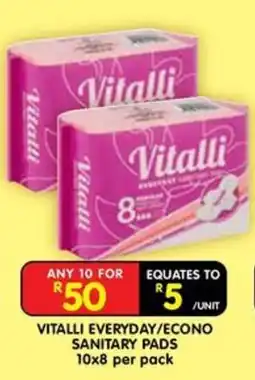 Shoprite Vitalli Everyday/Econo Sanitary Pads offer