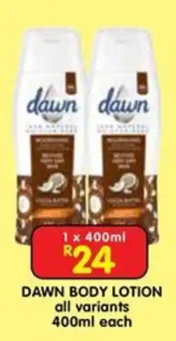 Shoprite Dawn Body Lotion offer