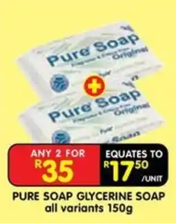 Shoprite Pure Soap Glycerine Soap offer