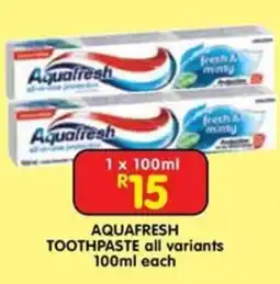 Shoprite AQUAFRESH TOOTHPASTE offer