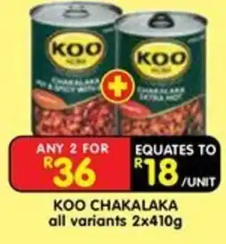Shoprite KOO CHAKALAKA offer