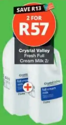 Checkers Hyper Crystal Valley Fresh Full Cream Milk offer
