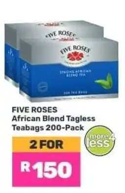 Game FIVE ROSES African Blend Tagless Teabags 200-Pack offer