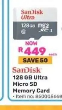 Game SanDisk 128 GB Ultra Micro SD Memory Card offer