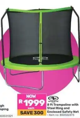 Game 8 ft Trampoline with Steel Ring and Enclosed Safety Net offer