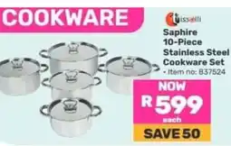 Game Saphire 10-Piece Stainless Steel Cookware Set offer