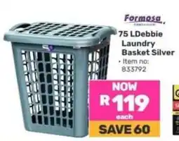 Game 75 LDebbie Laundry Basket Silver offer