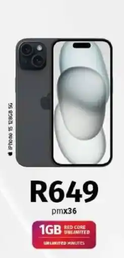 Vodacom iPhone 15 128GB 5G offer