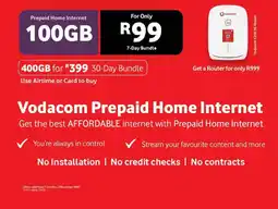 Vodacom Vodacom Prepaid Home Internet offer