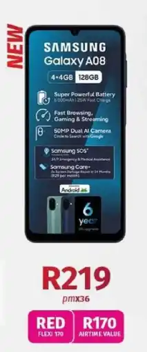 Vodacom SAMSUNG Galaxy A08 offer