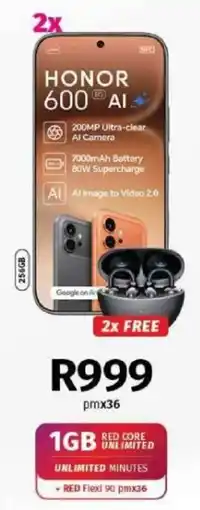 Vodacom HONOR 600 AI offer