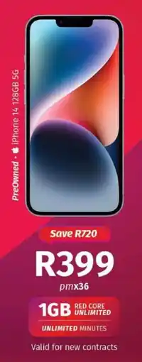 Vodacom iPhone 14 128GB 5G offer