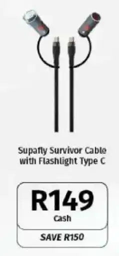 Vodacom Supafty Survivor Cable with Flashlight Type C offer