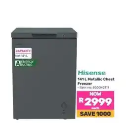Game Hisense 141 L Metallic Chest Freezer offer