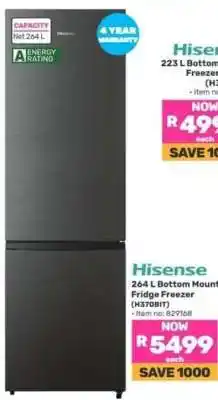 Game Hisense 264 L Bottom Mount Fridge Freezer (H370BIT) offer